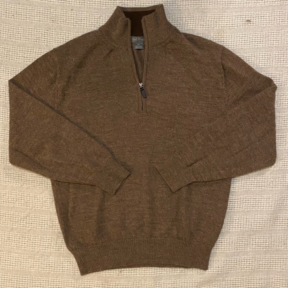 Brown alpaca quarter zip